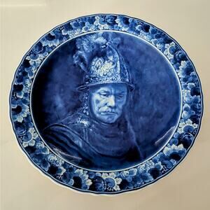 Vintage Royal Delft 1972 De Koninklijke Porceleyne Fles Large Charger Blue White